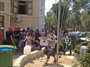 Refugees gather in Leros, Greece (picture courtesy of Anne Tee)