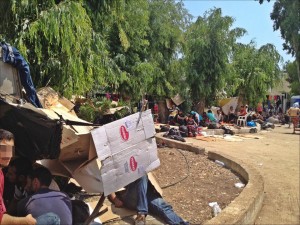 Refugees gather in Leros, Greece (picture courtesy of Anne Tee)